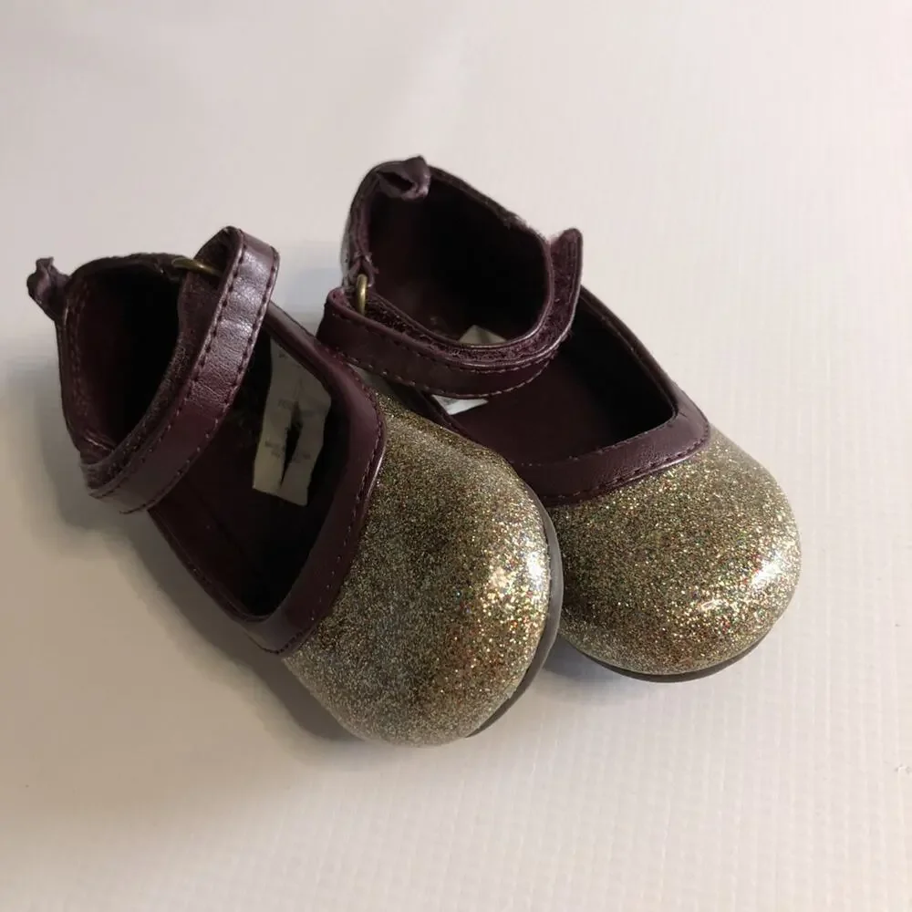 Gap Gold Glitter Mary Jane Flats Size 5